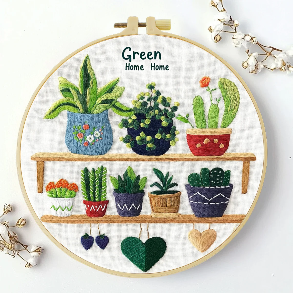 1 Stück 20X20CM/15X15CM 7,87/6,3 Zoll Stickerei-Starter-Kit DIY-Set Heimdekoration – Detail 1