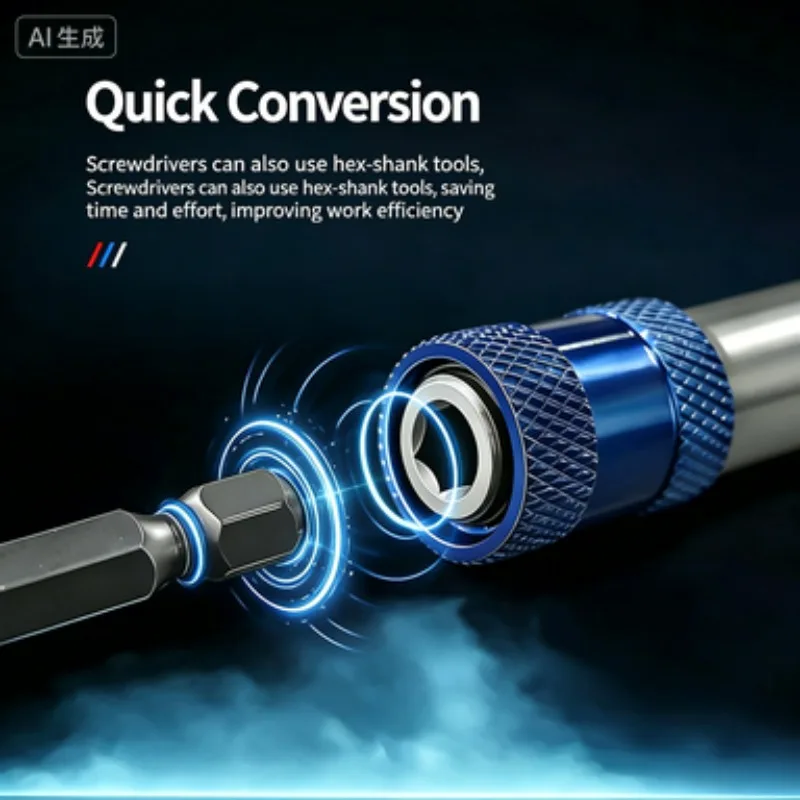 1PCS  New electric drill M10 (fine tooth) hexagonal 6.35mm quick-release self-locking adapter adapter.