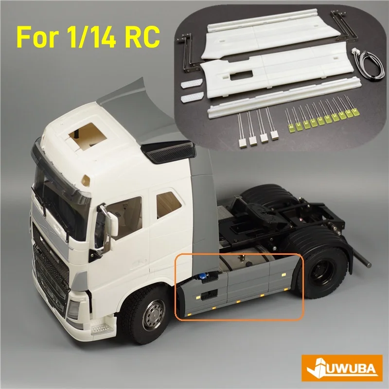 

1:14th RC Side Skirt Upgrade Kit Accessories Lighting For 1/14 Tamiya Rc Toy Truck Fh16 Globetrotter RC Truck Accessories DIY