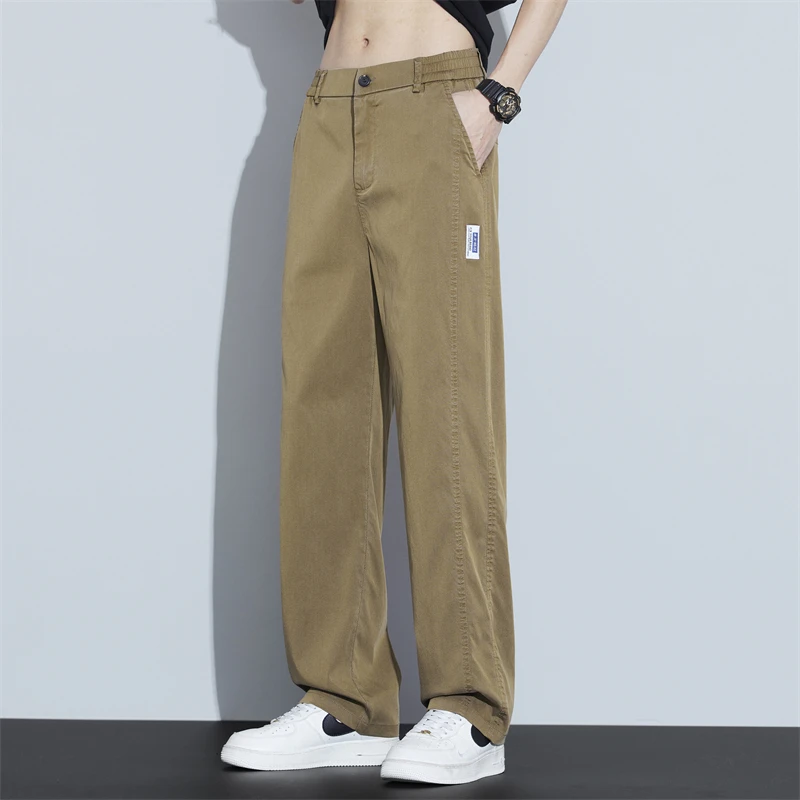 Summer Outdoor Sports Breathable Sweat Absorbing Quick Drying Sports Pants Men Fashionable Trendy Ice Silk Straight Leg Pants