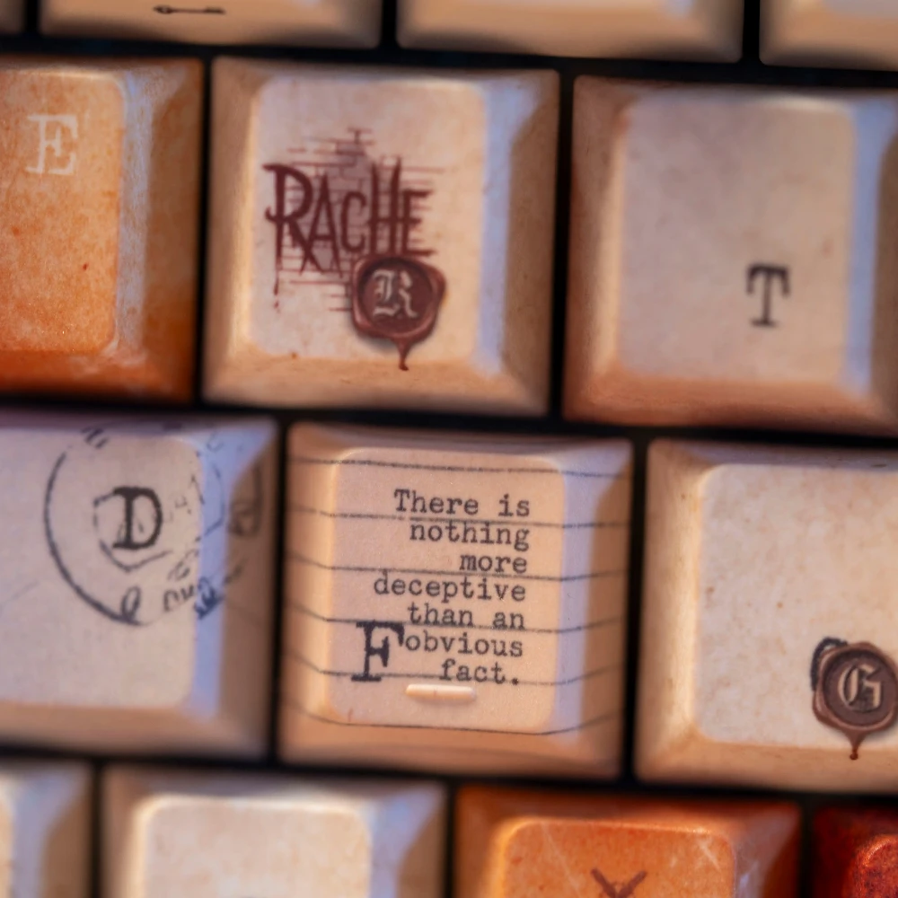 Baker Street Theme Keycaps Set PBT Sublimation Cherry Profile 140keys Keycaps for Mechanical Keyboard Accessories Retro Gift
