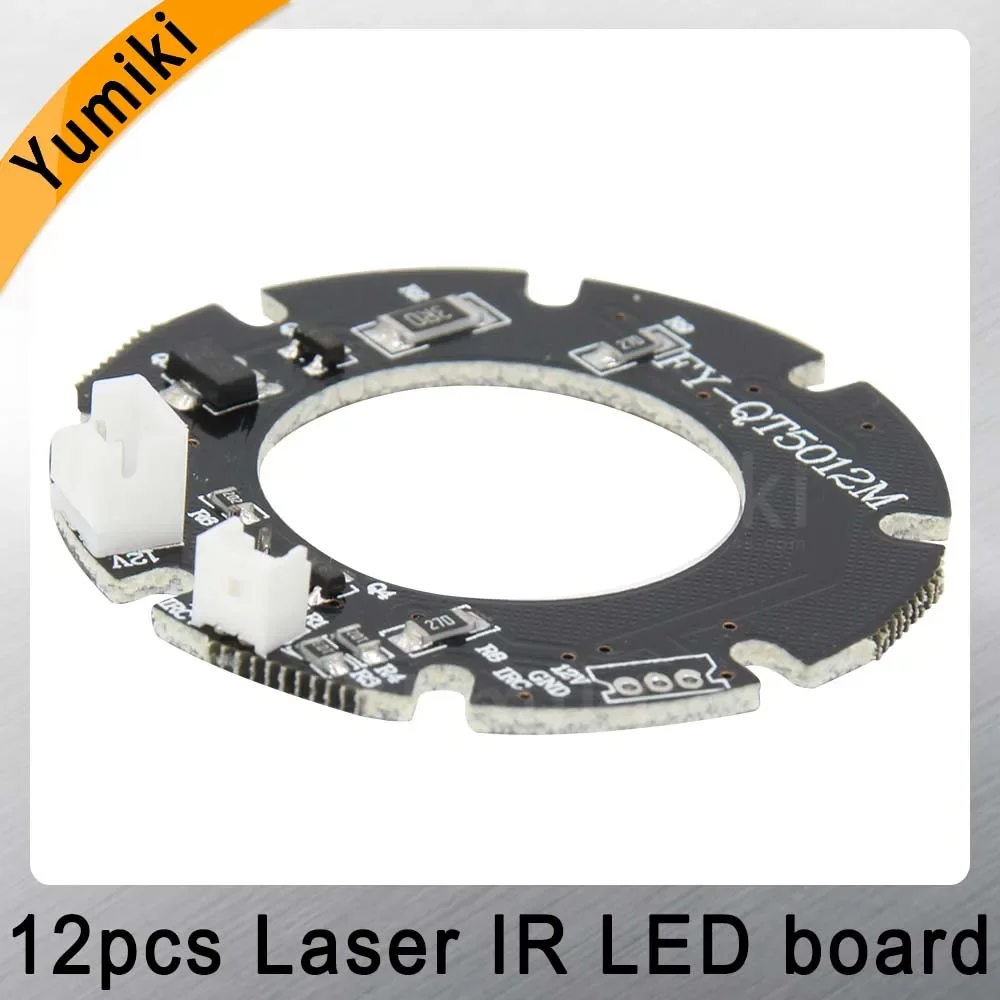 Yuniki Infrared 12*Laser IR LED board for MTV Lens CCTV IP cameras night vision (Diameter: 45mm)