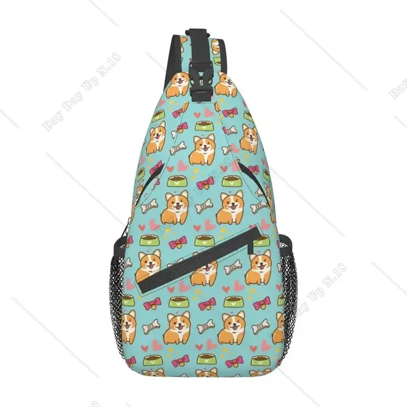 

Повседневный Kawaii Corgis Wink Sling рюкзак через плечо мужской милый рюкзак для собак на плечо нагрудные сумки для пеших прогулок