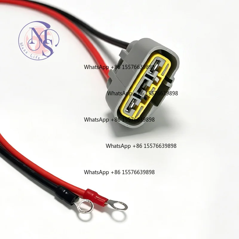 Motorcycle Rectifier Socket Connection Cable, Rectifier Female Socket to Ring Terminal, High‑Current Charging Power Wire