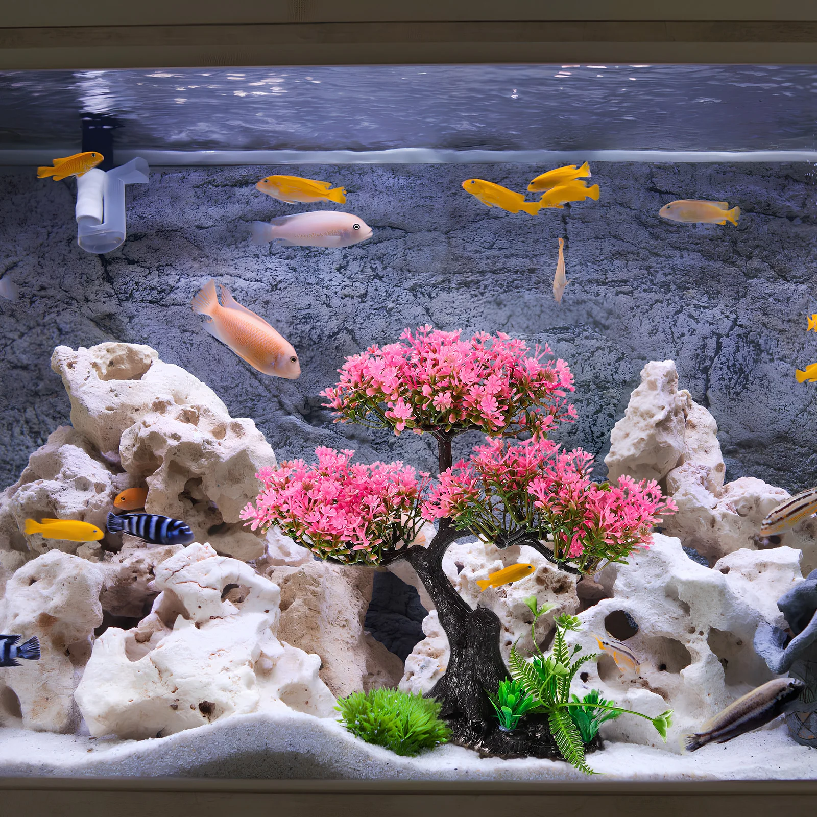 

Small Simulation Plant Combination Office Artificial Plants Outdoor Faux Plastic Aquarium Accessory Decoration