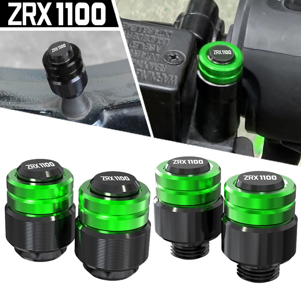 Motorcycle Rearview Mirror Plug Hole Screw Cap & Tire Valve Stem Caps Cover For Kawasaki ZRX1100 ZRX 1100 1999-2007 2006 2005 