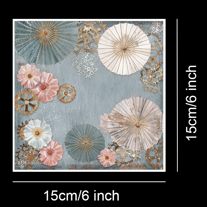 Paket Kertas Origami & Scrapbooking 6x6 inci (36 Lembar): Desain Kartu Pos Retro untuk Scrapbooking, Kartu DIY & Hiasan Jurnal