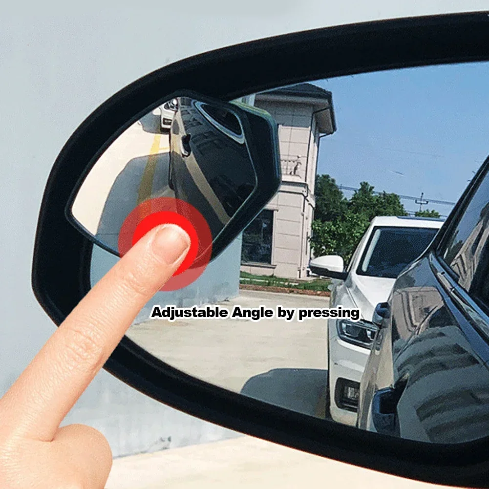 2Pcs 360 Degree HD Blind Spot Mirror Adjustable Car Rearview Convex Mirror for Reverse Wide Angle Vehicle Parking Rimless Mirror