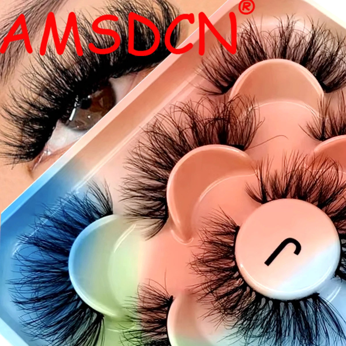 AMSDCN New 5-Pair 3D Mink Eyelash Dramatic Volume False Eyelash Extension False Eyelash Wholesale Makeup Tool