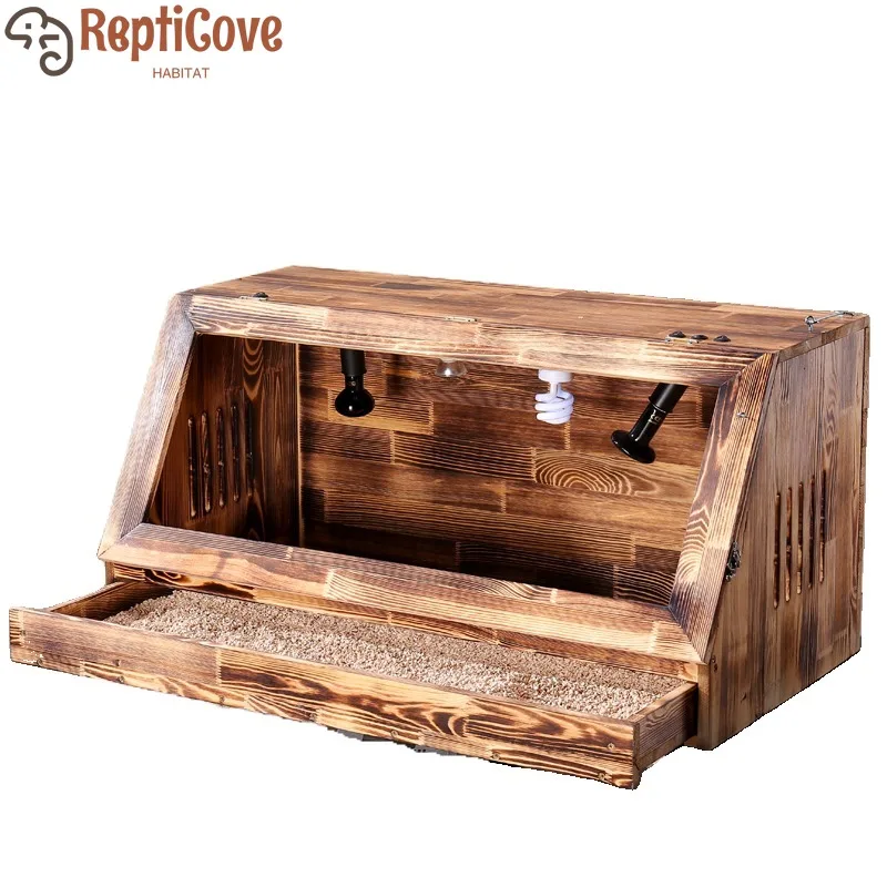 

Большой ящик для разведения черепахи из цельного дерева, многофункциональный набор привычек для рептилий для питона, ежа и цыплят, теплый корпус инкубатора