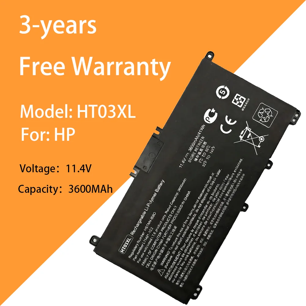 

Новый аккумулятор для ноутбука HT03XL 11,4 В, 3600 мАч для HP Star 14 15 TPN-Q207 Q208 14-ce0027TX
