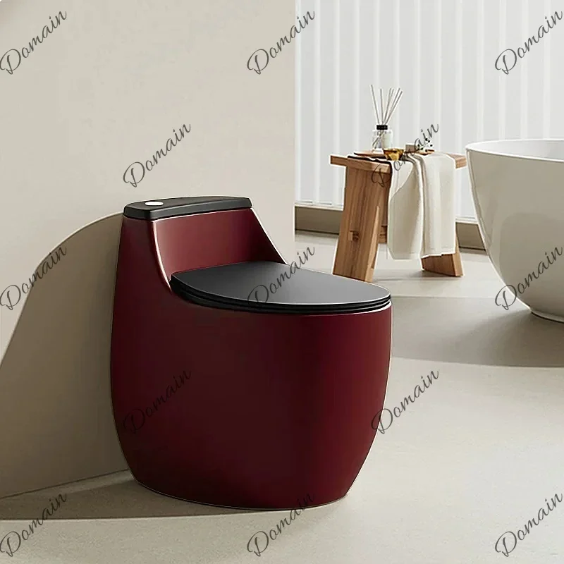 BJ French Retro Red Toilet Small Household Colorful Egg-Shaped Quiet Flush Seat