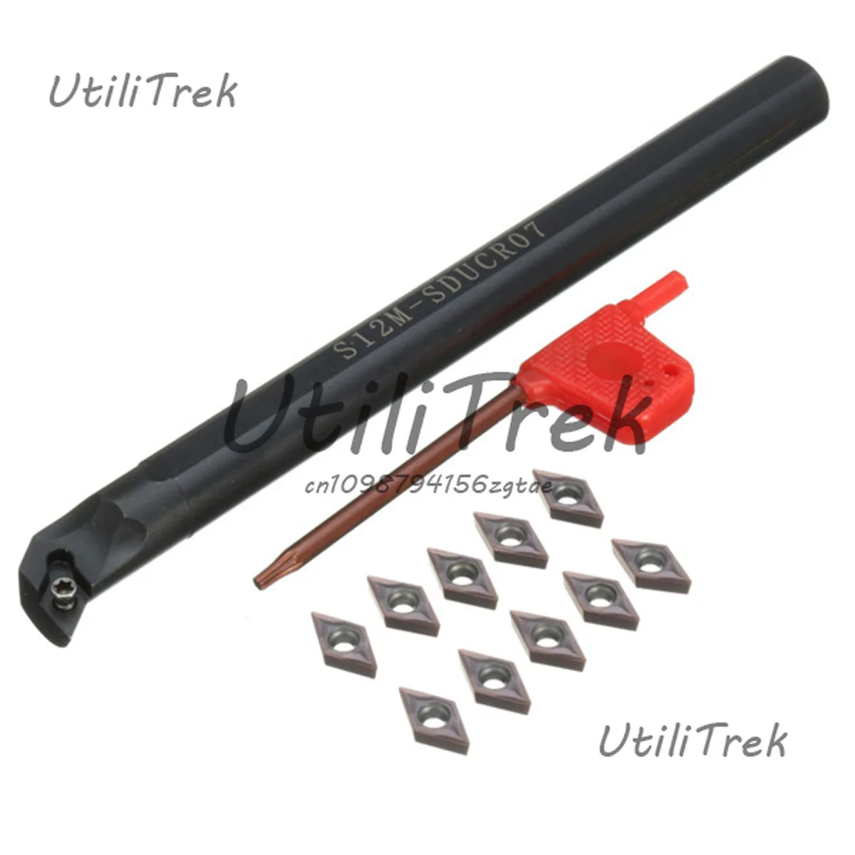 

S12M-SDUCR07 numerical control tool holder + a box of 10 purple and black DCMT0702 blades