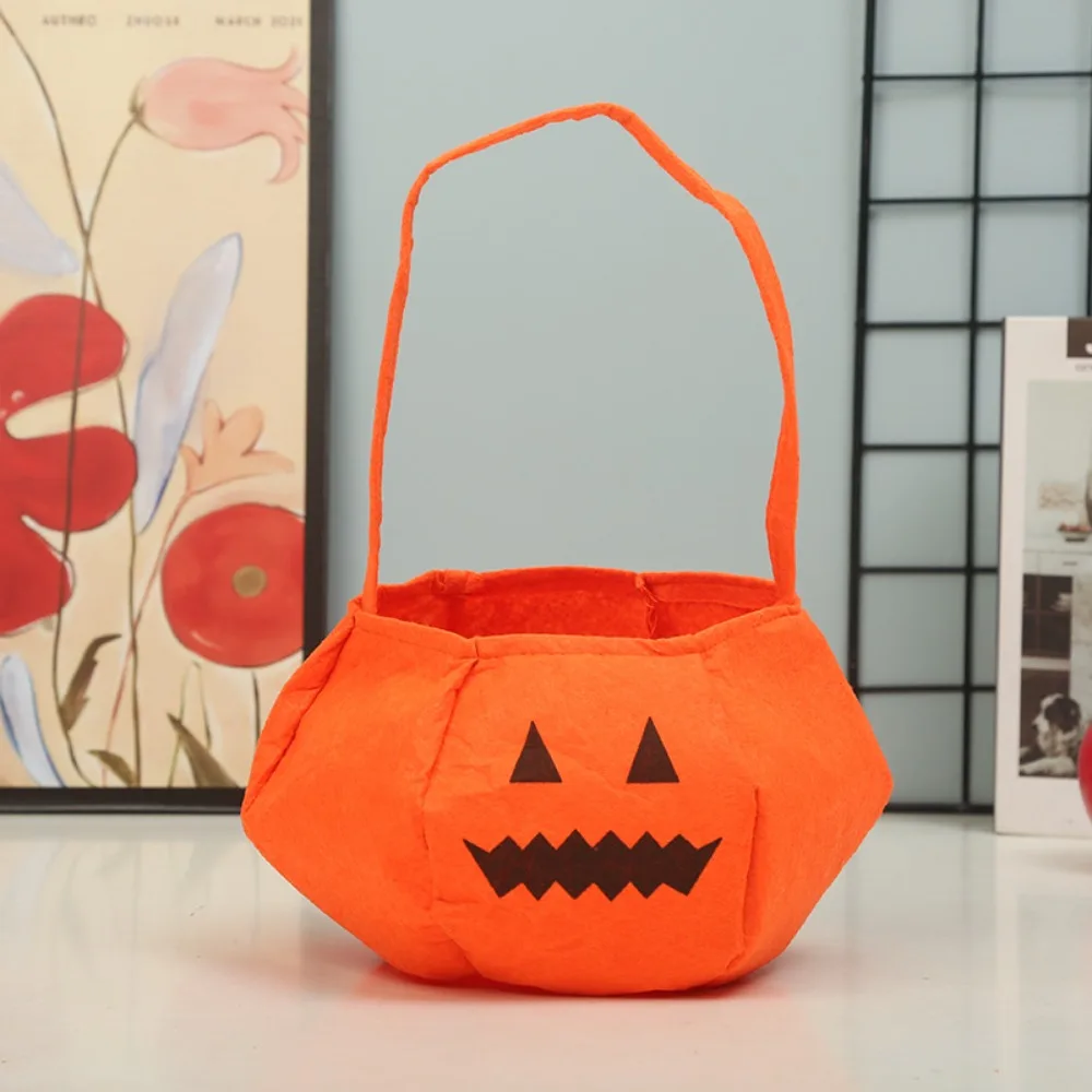 Funny Ghost Pumpkin Bag Gifts Pouch Trick or Treat Halloween Candy Bag Cloth Shoulder Bag Pumpkin Candy Bag Party