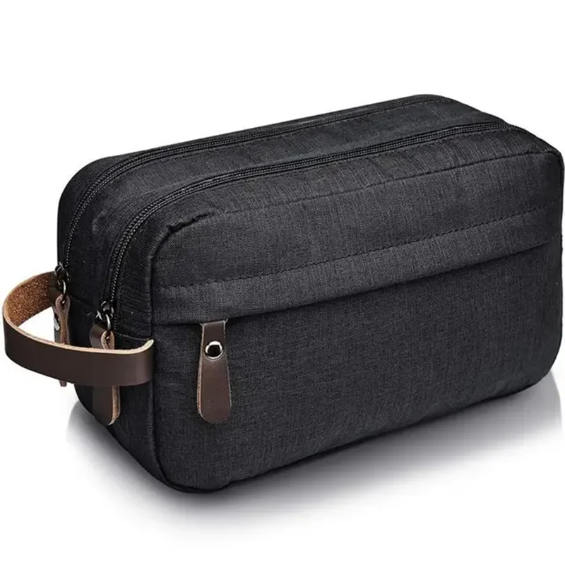 Foldable Hanging Men\'s Travel Large Capacity Promotional Toiletries Storage Bag Oxford Cloth Waterproof Makeup Bag Double Layer