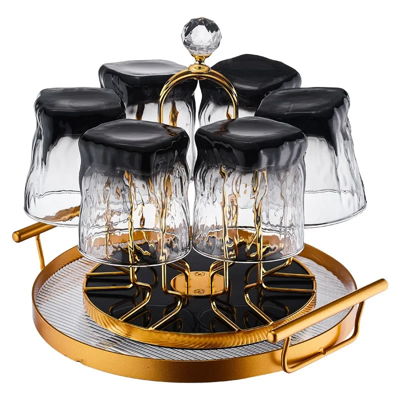 

Premium sense twisting glass household drinking cup family cup living room high temperature resistant teacup set