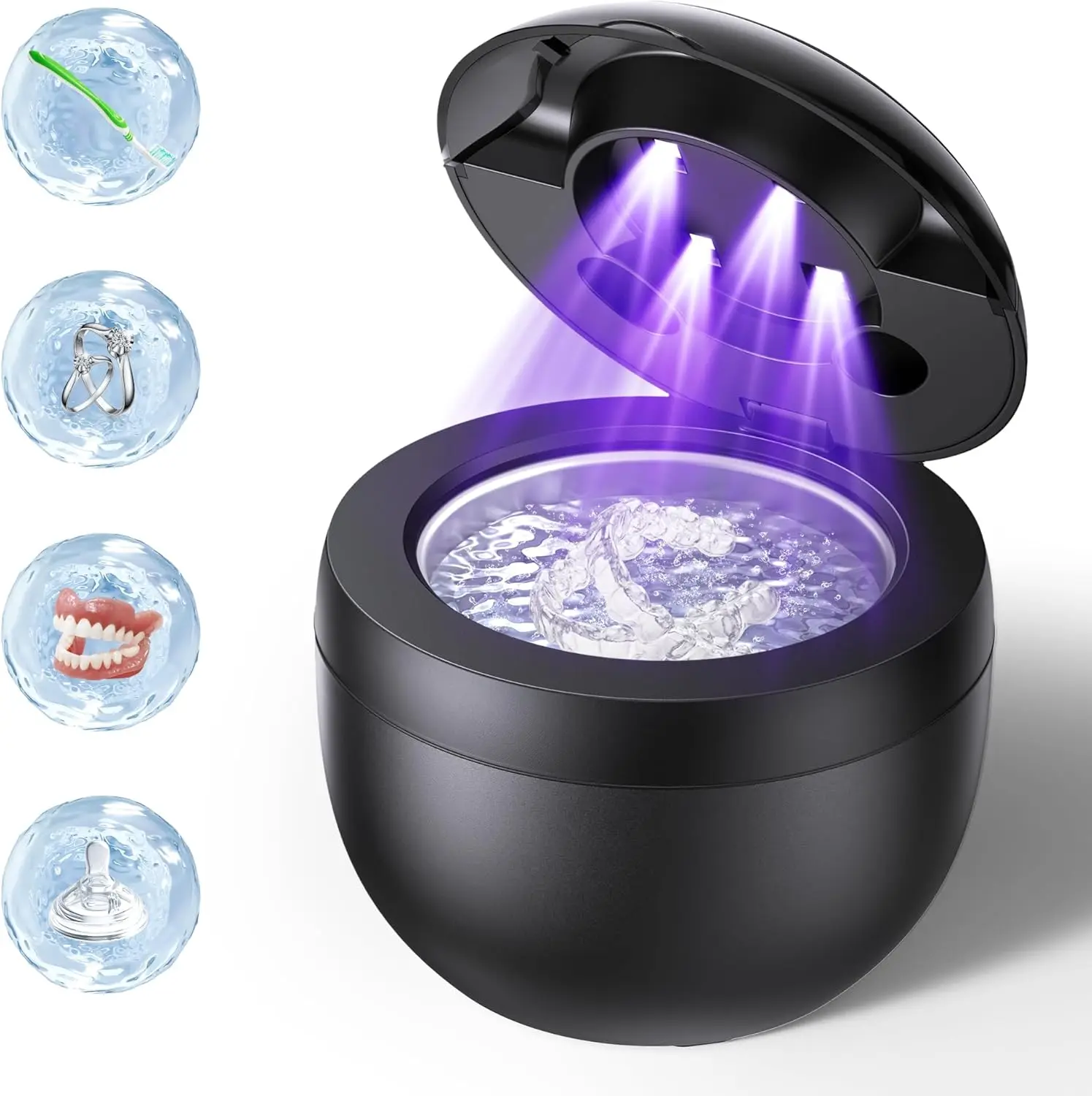 

45kHz Ultrasonic Cleaner with 4 Modes for Dental Retainers, Aligners, Mouthguards & Jewelry