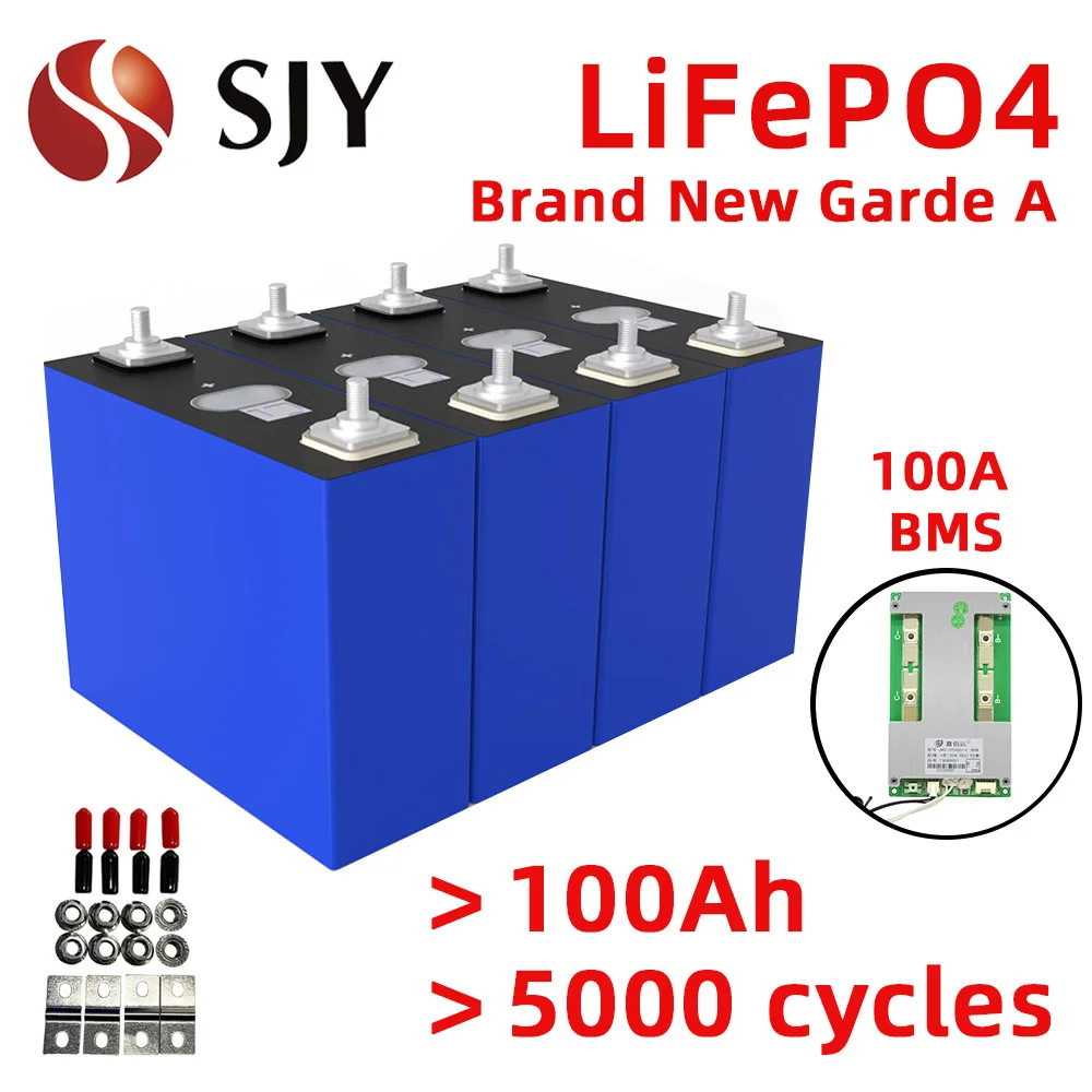 

Brand New 3.2V LifePO4 Battery 280Ah 105Ah 100Ah Rechargeable Prismatic Cells 100% Full Capacity for Van RV Outdoor Solar System