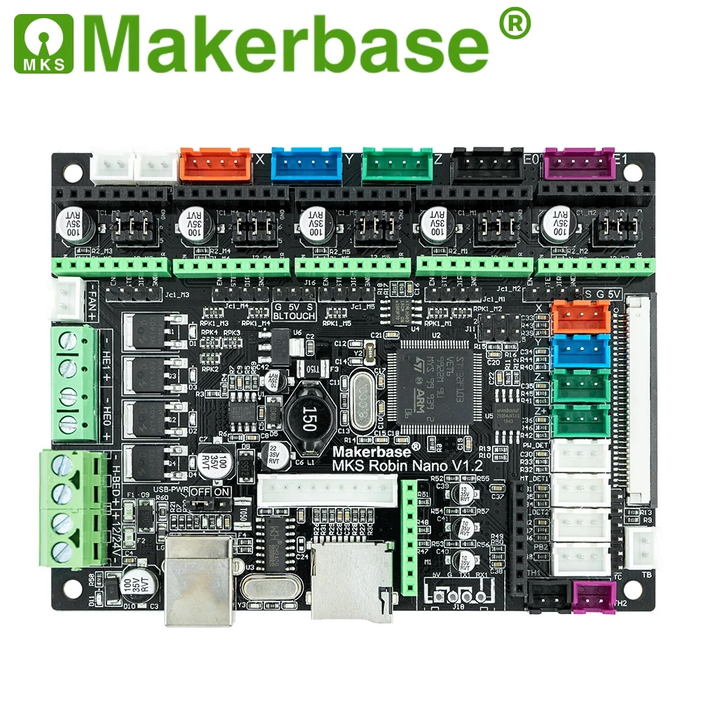 Imagem -02 - Makerbase-mks Robin Nano V1.2 Placa de Controle 32bit Peças da Impressora 3d Suporte Marlin2.0 3.5 Tft Touch Screen Gcode