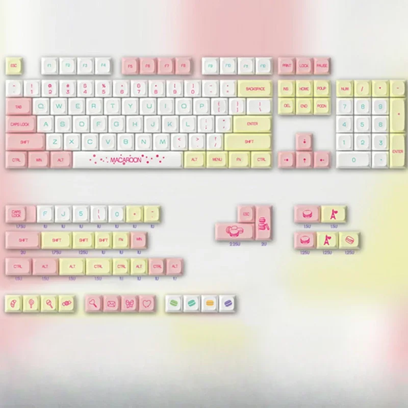 146 keys Macaron 84 Sublimation PBT XDA ball cap 96 Mechanical keyboard 87 Pink GK6468