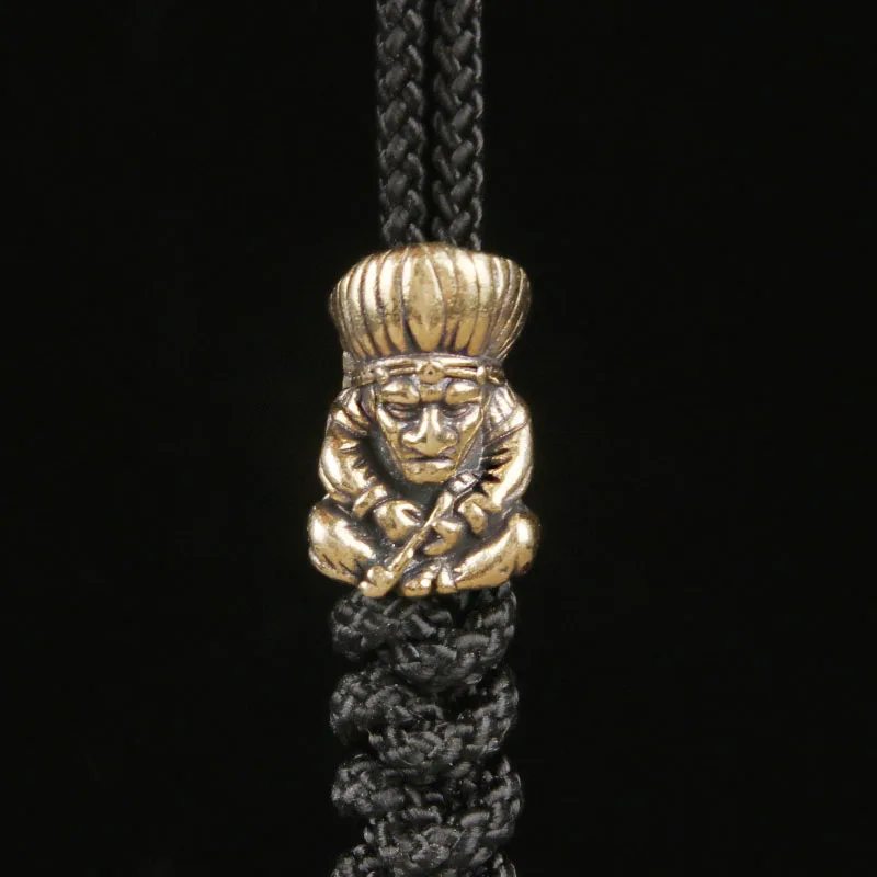 2026 Hot Sale Brass Native American EDC Knife Pendant Vintage Paracord Bead Keychain Handmade Jewelry Accessory