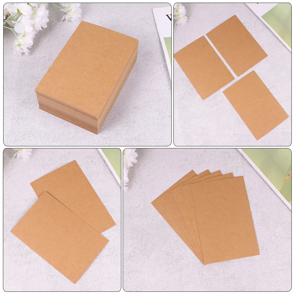 150Pcs Blank DIY Greeting Cards Premium Thick Kraft Paper Postcards Smooth Writing Drawing Surface Wedding Birthday Holiday
