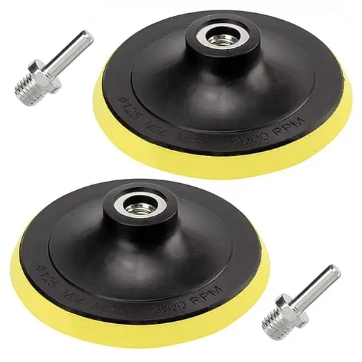 1 Pcs 3/4/5/6/7 Inch Hook and Loop Backing Pad M10 M14 Threaded Rod for Sanding Holder Disc Polishing and Finishing Metal