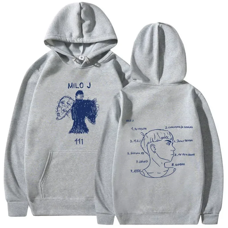 Milo J Hoodies 111 Music Album Hooded Sweatshirts Men Women Fashion Hip Hop Vintage Long Sleeve Pullovers Fans Gift Streetwear