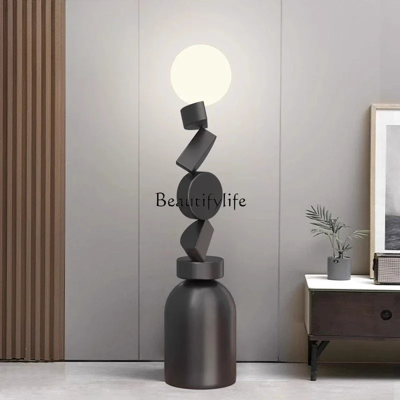 

z.Italian floor-to-ceiling living room, decorative ornaments next to the sofa, high-end atmosphere luminous