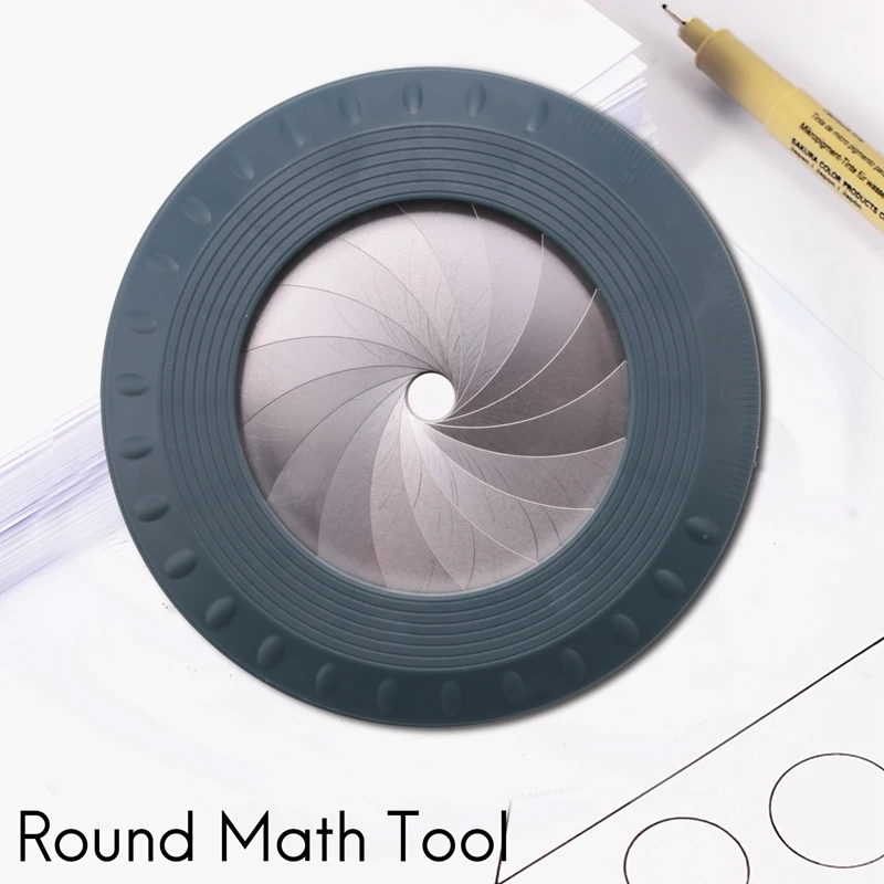 Herramienta de dibujo de acero inoxidable, Regla de medición redonda, círculo inspirador ajustable, herramienta de dibujo, medición rotativa