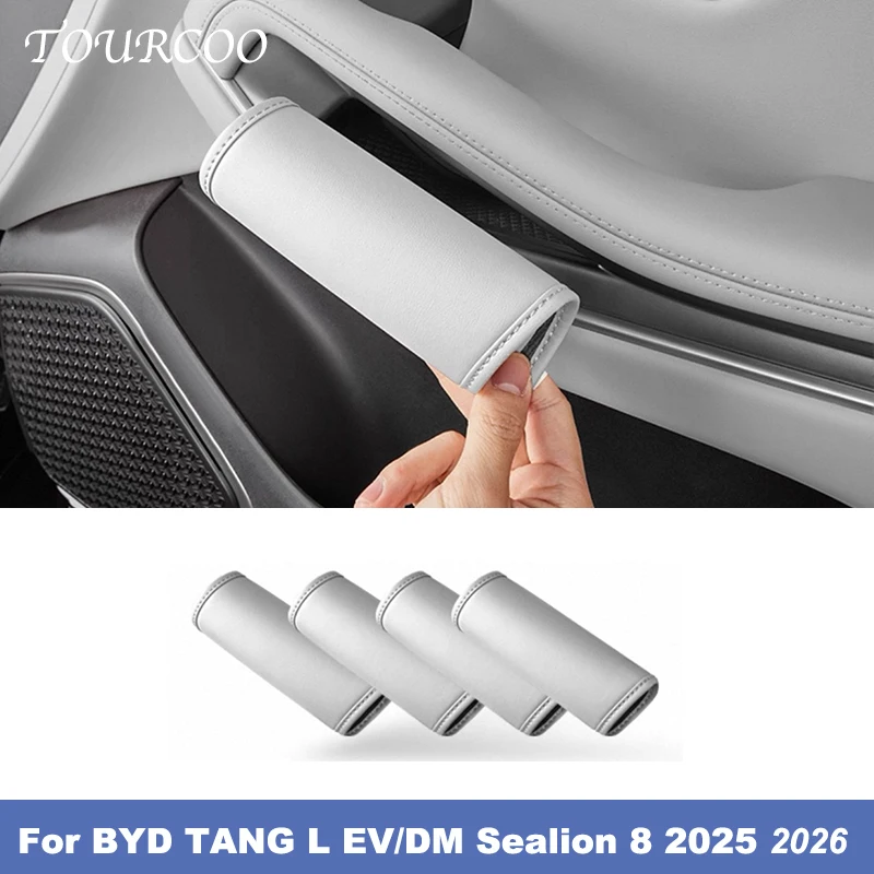 For BYD TANG L EV/DM Sealion 8 2025 2026 Door Handle Gloves Handle Protection Holster Leather Handlebar Grip Cover Accessories