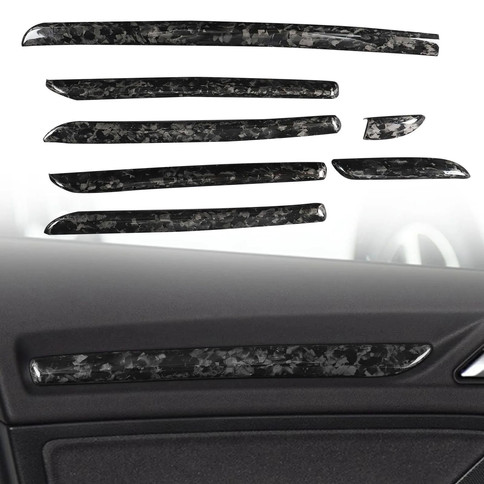 For Audi A3 S3 8V 14-2020 Carbon Fiber Forging Inner Door Co-pilot Decorate Trim