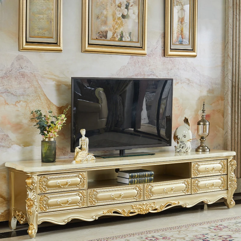 

Gold Luxury Nordic Tv Cabinet Living Room Floor Wooden Modern Cabinet Home Standing Szafka Pod Telewizor Furniture For Tv