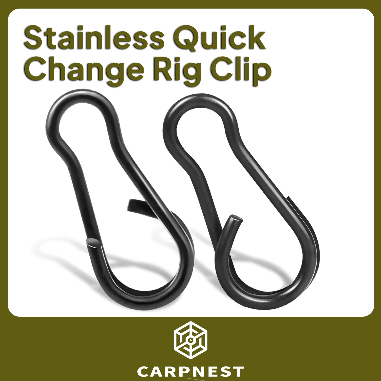 

CARPNES 30-60pcs Quick Change Clips Carp Fishing Snap Duo Lock Snap Fishing Swivel Rigging Link Stainless Steel