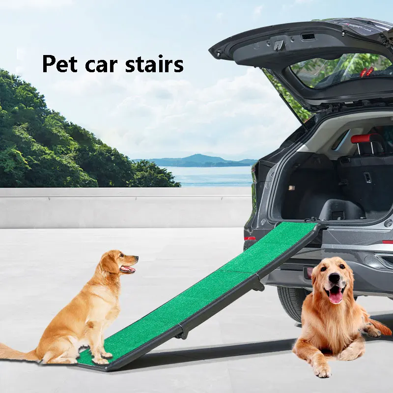 180/107cm Long Folding Pet Ramp Stair For Cars Trucks & SUVs -Fits Large Dogs With Side Rails.Supports 150 lbs.Easy ToStor