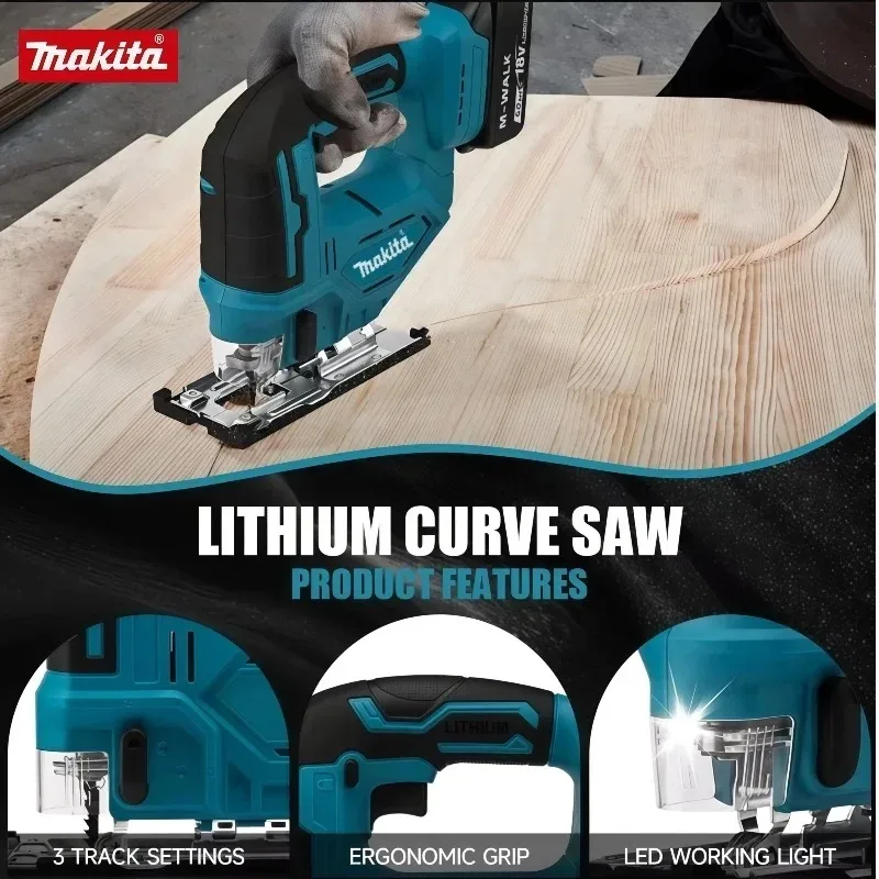 

Makita DJV182Z 340W Brushless Jigsaw 18V with Saw Blade Cordless Barrel Handle Portable Carpenter Power Tool for Makita Battery