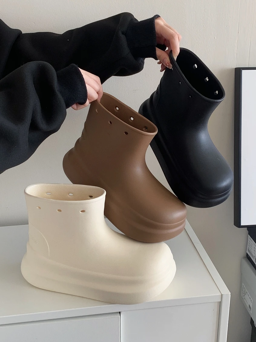 

Fashionable Korean Style Waterproof Short Boots Women's Outdoor Wear EVA Rain Shoes Simple Style All Season Universal