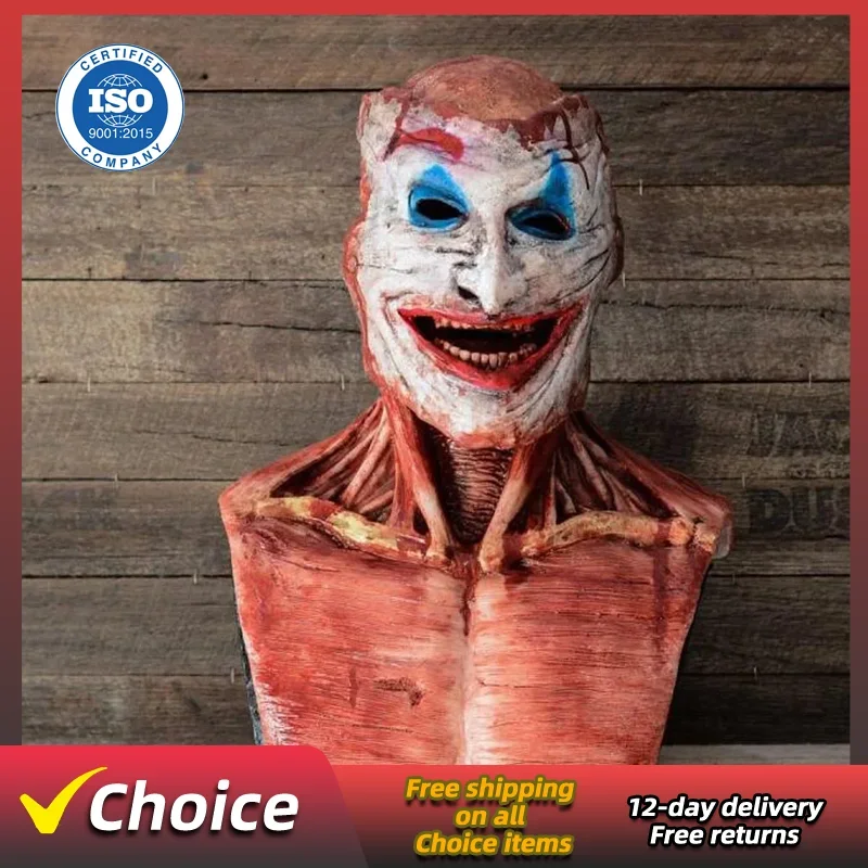 New halloween mask Halloween horror mask split face mask drag ball frightening scary props carnival party adult supplies props