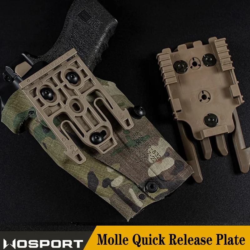 Tactical Molle Holster Plate Platform Adapter Molle Vest Chest Rig Blt Quick Release Locking Kit with QLS 19 22 for Glock M9