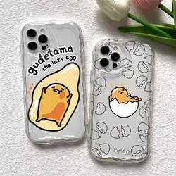 Lazy Egg Gudetama Phone Case for iPhone 16 15 14 Plus 13 12 Mini 11 Pro Max X Xs XR 7 8 3D Creamy Wave Soft Cover