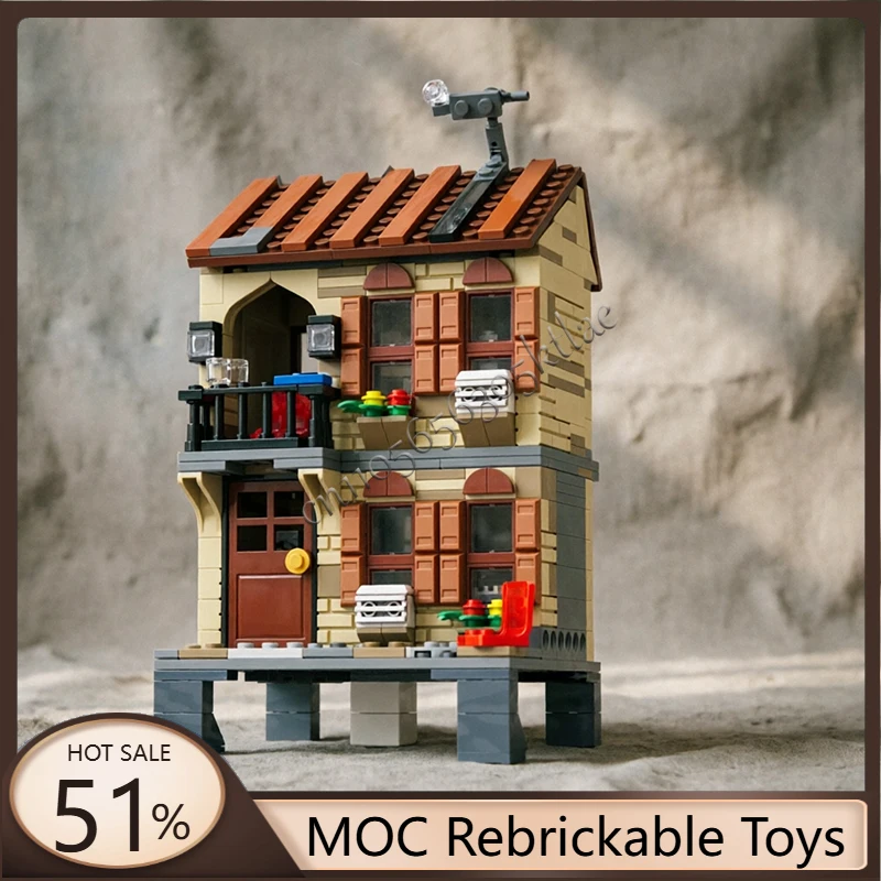 

490 деталей: Модульный конструктор «Городские улицы»: Мини-квартира героев, развивающая игрушка для сборки своими руками, подарок на день рождения для детей, MOC-76317