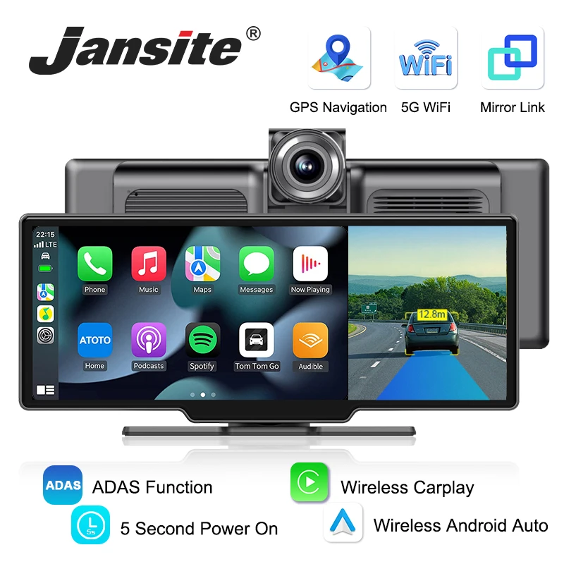 

10.26" Dash Cam ADAS Mirror Link Carplay & Android Auto Car DVR 5G WiFi GPS Navigation Rearview Camera Dashboard Video Recorder