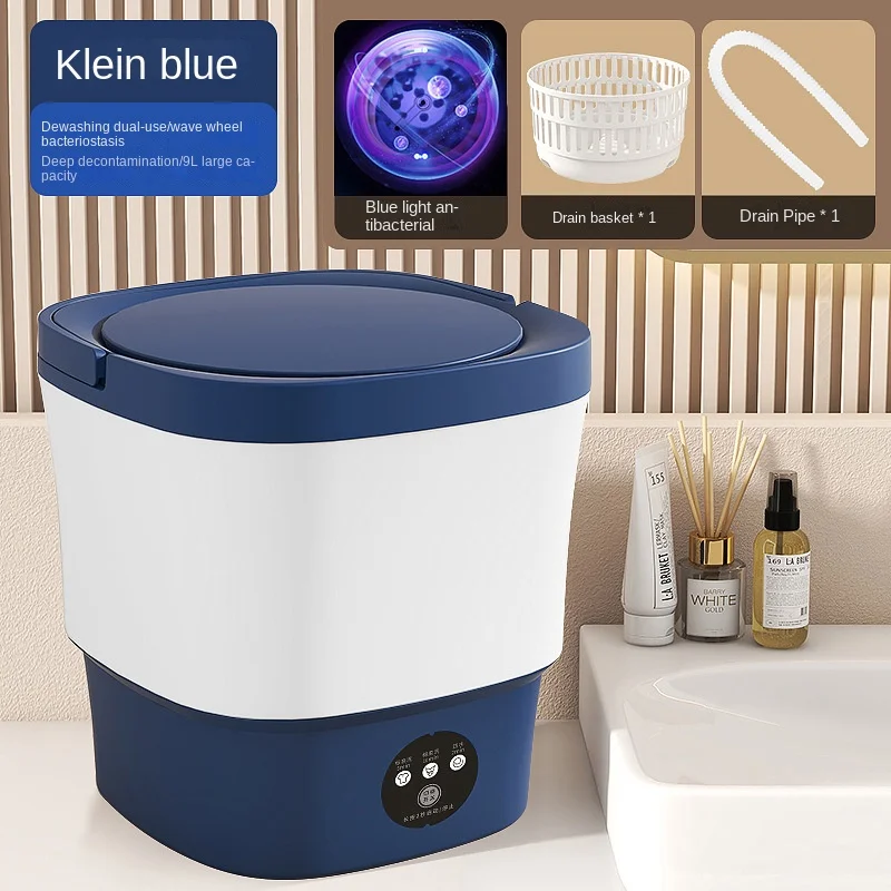 Mesin cuci pakaian lipat Mini 12V, kaus kaki pakaian bayi portabel, Mesin cuci 3 warna