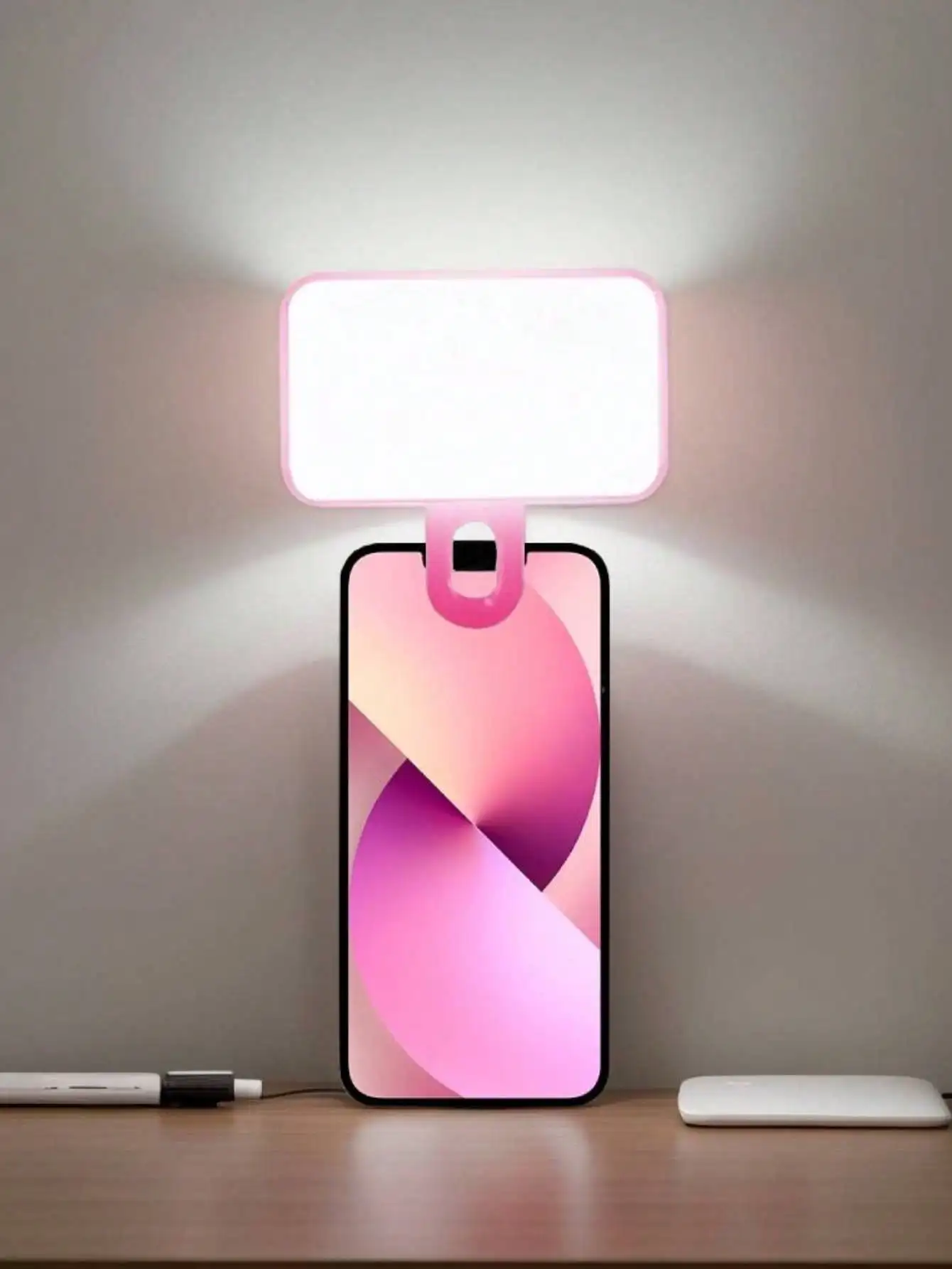 Mini Clip-on Selfie Ring Light with three brightness levels