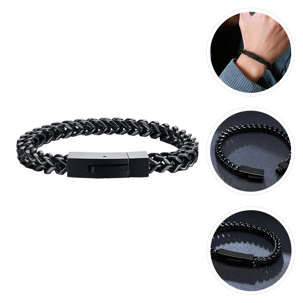 

Men's Punk Stainless Steel Bracelet Openable Bangle Lock Clasp Hand Chain Personality Jewelry Anti-Stress Hip Hop Style