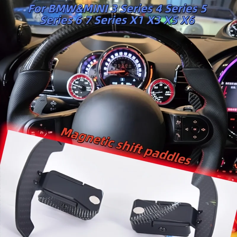 

Steering Wheel Magnetic Shift Paddles Carbon Fiber For BMW&MINI 3 Series 4 Series 5 Series 6 7 Series X1 X3 X5 X6 Accessories