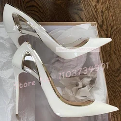 White Clear Pvc Pumps Women Elegant Pointed Stiletto High Heels Cutout Shoes Lady Transparent Sexy Solid Fashion Big Size Pumps