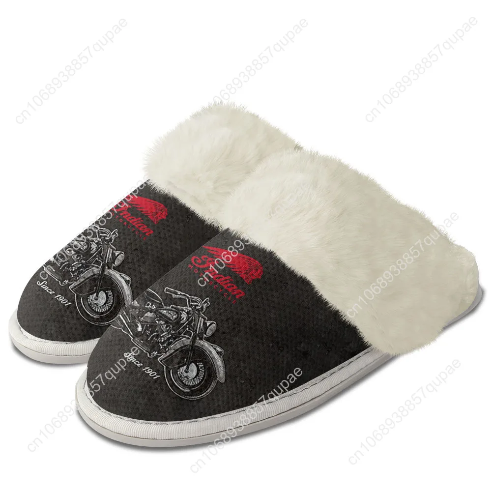 I-Indian Vintage Plush Slippers Keep Warm Shoes Mens Womens Home Cotton Bedroom Customized Thermal Lightweight Slipper DIY