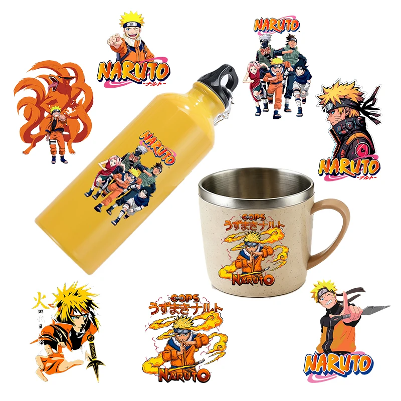 

Naruto Tumbler Wraps Sticker Waterproof DIY Decals 3D Transfers Crystal Stickers Anime Cartoon Easy Peel Phone Case Stickers New