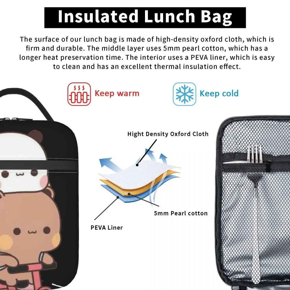 Insulated Lunch Bag Bubu And Dudu Lunch Box Tote Food Handbag